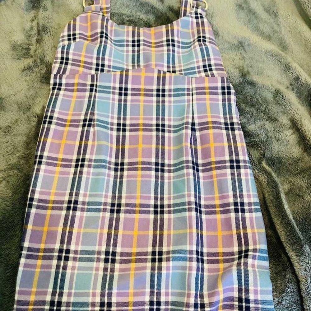 A plaid zip up dress